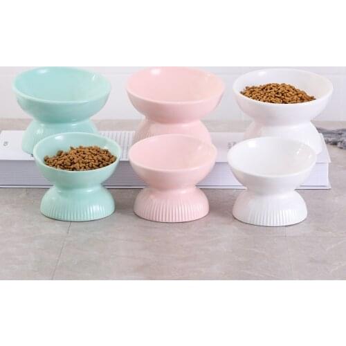 Cat Bowl,Raised Cat Food Bowls Anti Vomiting,Tilted Elevated Cat Bowl,Ceramic Pet Food Bowl for Flat-Faced Cats,Small Dogs