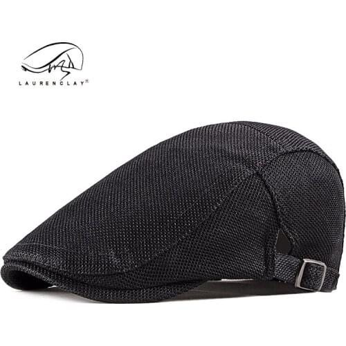 Mens and womens outdoor casual hat simple glossy cap womens breathable mesh Beret mens progressive hat