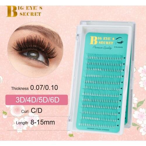 Big eyes secret Lashes Premade Volume Fans idividual Eyelashes extension 0.07/0.10 C/D Short stem Lashes Extension