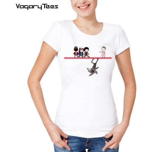 New Arrival Stranger Things The other side T-shirt Women/men Short Sleeve TShirts White Funny T Shirts Hipster tops Tees