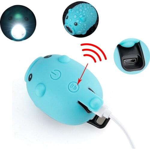 Cartoon Pig Bicycle lightingHorn 5 Modes USB Rechargeable Adult Night Warning LampChildrens Cycling SafetyBike Accessories