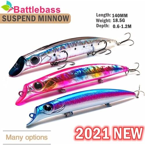 BATTLEBASS SUSPEND Minnow 140mm 18.5g Hard/Laser/Big/Artificial Bait For Fishing Lure/Tackle/Wobbler For Trolling Swimbait Sea
