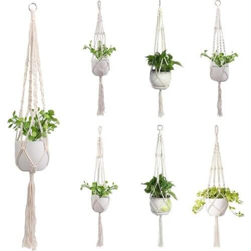 105CM Hanging Baskets Flowerpot Plant Holder Pot Macrame Plant Hanger Hanging Planter Basket Jute Rope Braided Craft Decor