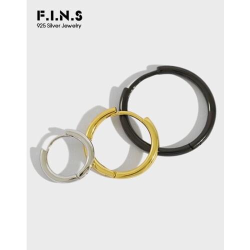 F.I.N.S Three-tones Korean S925 Sterling Silver Earrings INS Minimalist Round Hoop Earrings Geometry Costume Female Fine Jewelry