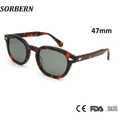 Brand Designer Medium Round Sunglasses Men UV400 High Quality Retro Acetate oculos de sol masculino Women Sun Glasses Female