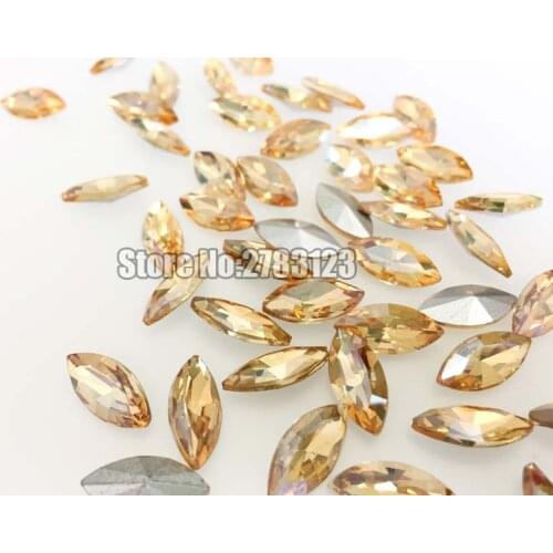 Horse eye shape Glass Crystal golden champion pointback loose rhinestones, nail art/phone diy/Clothing accessories SWMP005