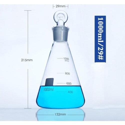 1000ML/29# High Temperature Resistance of High Borosilicate Glass Flask with Glass Stopper