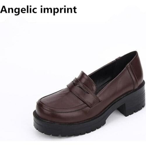 Angelic imprint Japan style woman mori girl lolita cosplay shoes lady mid heels pumps women student dress party shoes 5cm 35-39