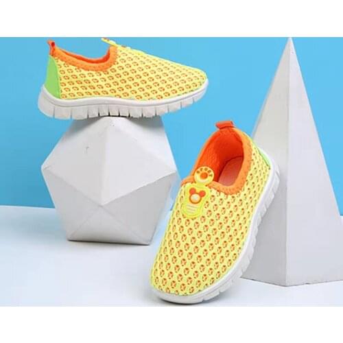 UGG-15 Childrens sports shoes spring and autumn boys breathable double net cloth shoes hook and loop girls baby student shoes