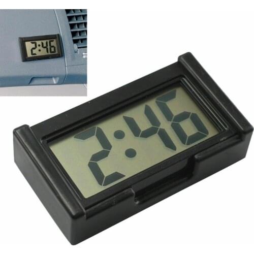 Car Dashboard Ultra-thin Convenient Durable Self-Adhesive Mini Car Clock LCD Digital Display Electronic Clock with Calendar