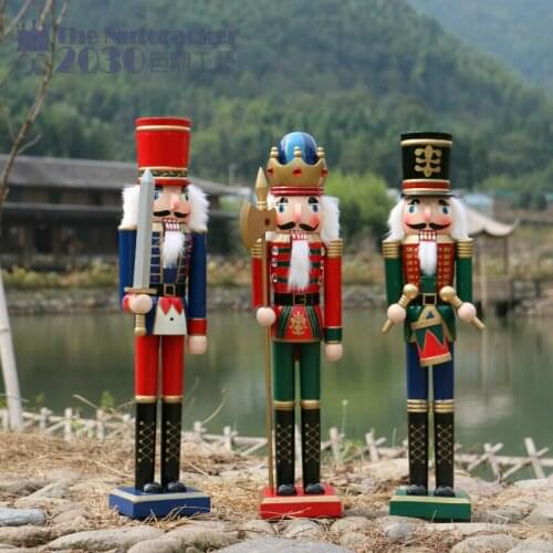 The Nutcracker puppet soldiers 45cm home ornaments drummer New Year gift King guard wall dies christmas decorations for home