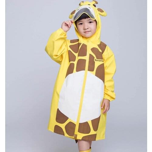 Yellow Children Raincoat High Quality Impervious Waterproof Raincoat Hooded Student Capa De Chuva Impermeavel Rain Gear DD60YY