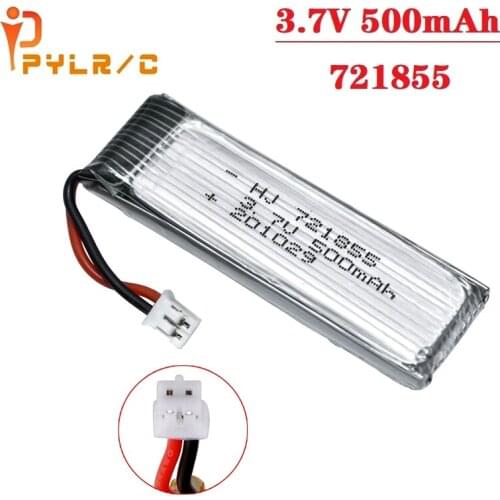 1Pcs Original 3.7V 500mAh Li-Po Battery 1S 4.2V Battery with PH2.0 Plug RC Helicopter Drone Spare Parts 721855