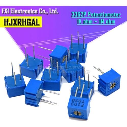 10pcs 3362P series resistance 101 201 501 102 202 502 103 Trimpo Trimmer Potentiometer 3362 500R 1K 2K 5K 10K 20K 50K 100K