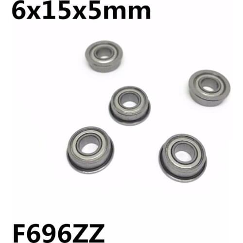 10Pcs F696ZZ 6x15x5 mm Flange Bearings Deep Groove Ball Bearing High Quality F696Z F696
