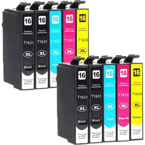 10 Pack Compatible Ink Cartridge for Epson 16XL 16 1631 1632 1633 1634 with XP-320 XP-420 XP-424 WF-2630 WF-2650 WF-2660