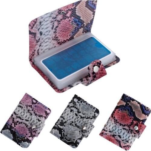 20Slots Snake Nail Art Stamping Plates Holder Storage Bag PU Leather Cases Stamp Bag for 6.5*12.5cm Plate Organizer