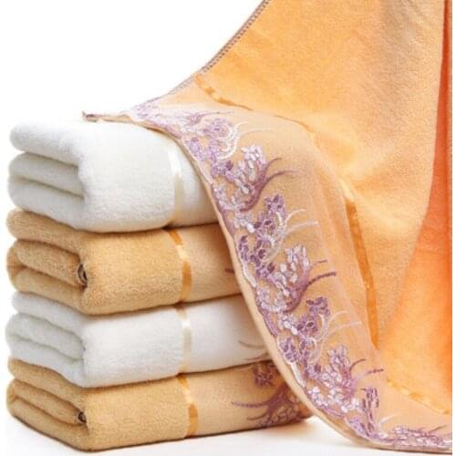 2021Year REWTR Microfiber Absorbent Bath Towel 70 X140cm Lace Bow Soft Shower Towel Couple bath towel