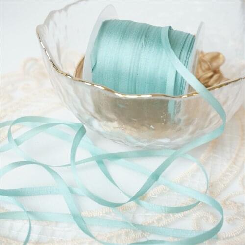 4mm 1/8 Inch Popular Colors Pure Silk Embroidery Ribbon Woodenspool Packing 100% Silk Thin Taffeta Hand Dyed