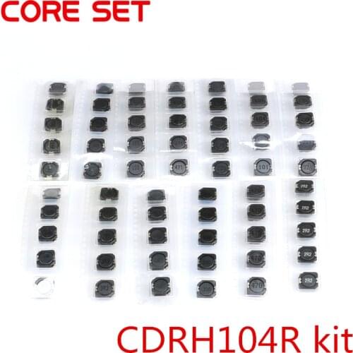 65pcs 13Values SMD Power Inductors Assortment Kit 2.2UH-470UH Wire Wound Chip Shielded Inductor High Quality CDRH104R