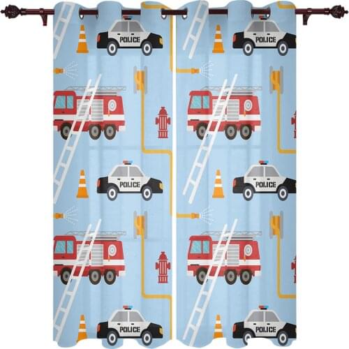Vehicle Toy Car Windows Curtains Living Room Bedroom Kitchen Curtains For Children Drapes