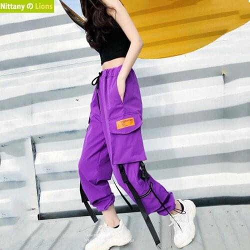 Hot Big Pockets Cargo pants women High Waist Loose Streetwear pants Baggy Tactical Trouser hip hop high quality joggers pants