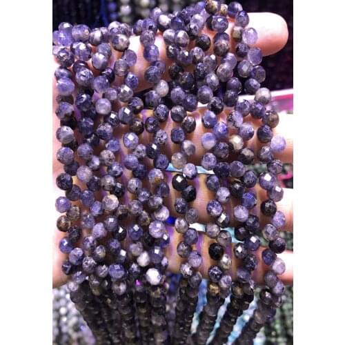 Wholesale 2string of 15.5" Natural Iolite Bead 6mm Faceted Round Tear Drop Gem Stone Loose Beads for Jewelry