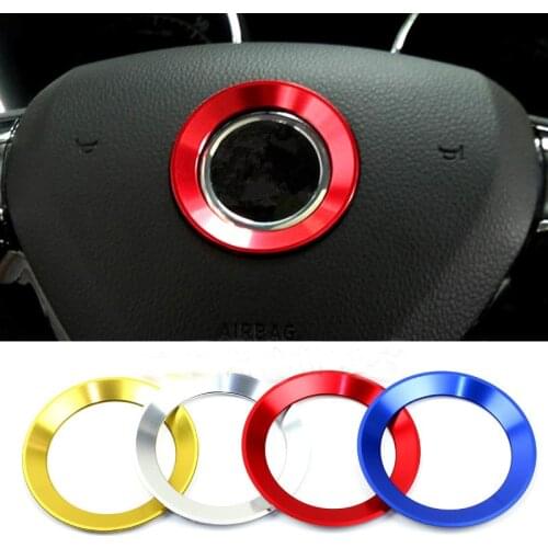 Car Steering Wheel Ring Circle Stickers Case For Skoda Octavia A5 A7 Fabia Rapid Yeti Superb Alloy Auto Decorative Covers