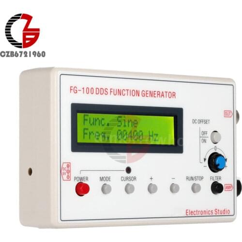 Digital DDS Function Signal Generator Module Sine Wave Triangle Wave Square Wave Generator Frequency 1HZ-500KHz USB to DC Cable