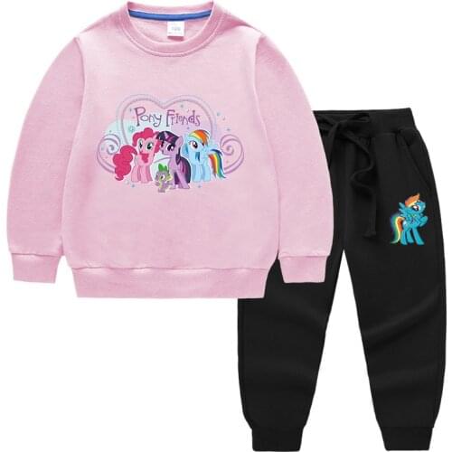 My Little Pony Cartoon for Kids Boy Sweatshirt Sets Girls Winter Clothing Children Casual Tracksuit with Pants