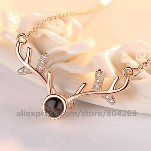 Hot Wing Shape Valentines Day Gift 100 Languages Says I love You Projection Heart Necklace Christmas Gift For Girlfriend Present