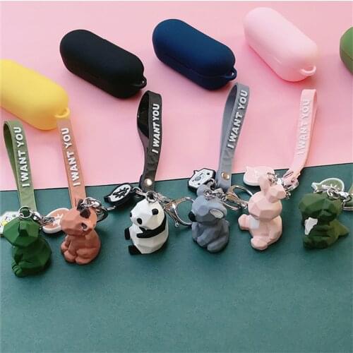 Classical 3D Silicone Case for Huawei FreeBuds for Honor Flypods Lite Youth Version Earphone Protective Cover Doll Decor Keyring