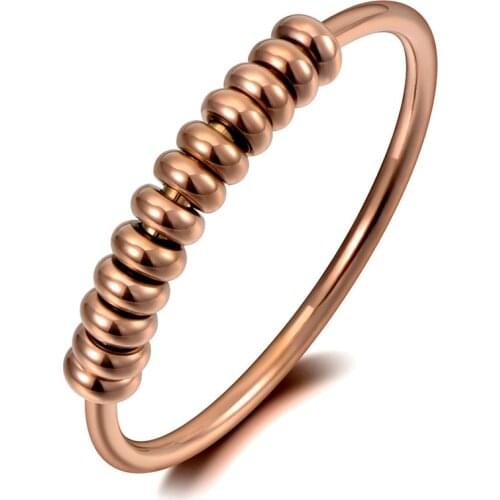 Simple Titanium Stainless Steel Creative Ring Jewelry Rose Gold Line Twine Party Rings For Women Girls R19157