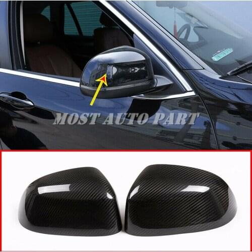 Carbon Fiber Rearview Mirror Cap Cover Trim For BMW X5 F15 2014-2018 X6 F16 2015-2018 2pcs Car Accessories Car Styling Car Trim
