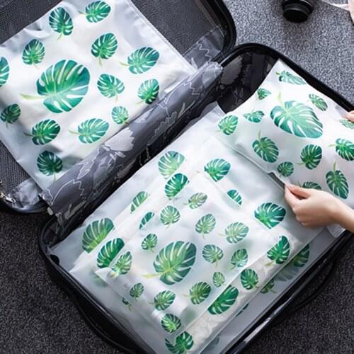 Leaf Print Travel Storage Bags Organizer for Clothes Shoes Underwear Wardrobe Closet Organizer Bags for Clothes Shoe