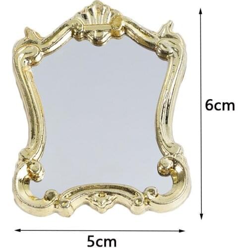 Furniture European Frame Mirror Doll House Miniatures Scale Miniature Plastic Mirror Dollhouse ingbaby 1:12 Accessories P3L8