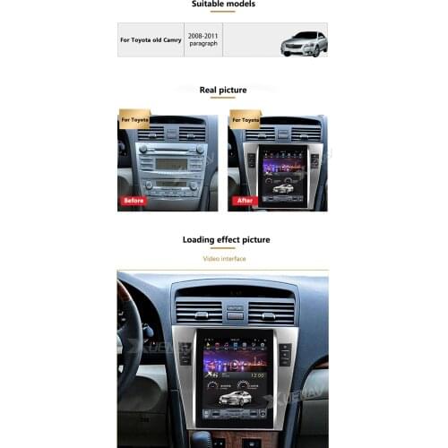 XUENAV Radio Multimedia Stereo Player Android System Vertical Screen Car GPS Navigation For-Toyota Camry 2008-2011 DVD Player