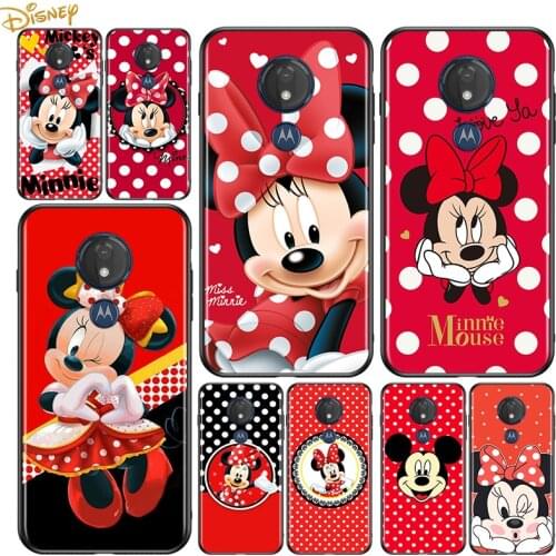 Disney Minnie Mouse Point for Motorola G9 G8 G E7 E6 One Play Marco Hyper Fusion Stylus Power Edge Plus Soft Black Phone Case