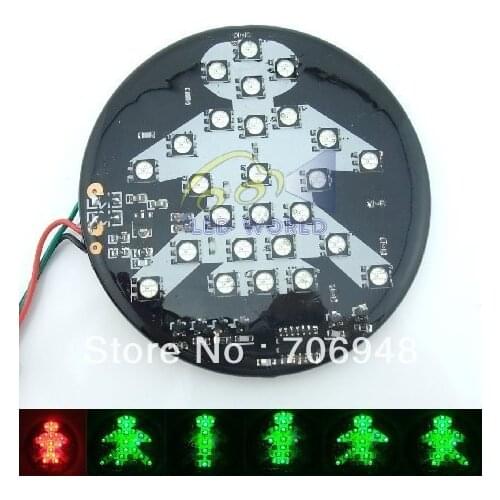 Latest!!!!!! Round Motorcycle LED warning Light 26pcs smd5050 led beads with red/green color LED Traffic Lights