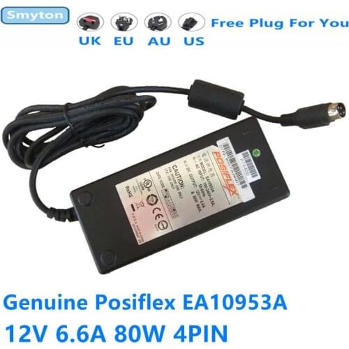 Genuine 80W 12V 6.6A 4PIN AC Adapter For Posiflex EA10953A LOREX L22WD800 Laptop Power Supply Charger
