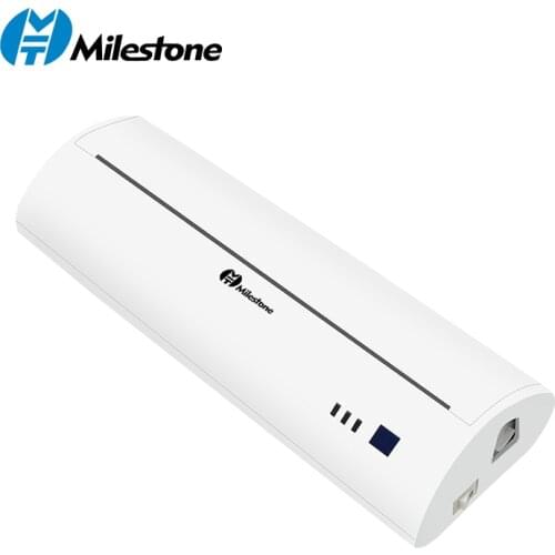 Milestone A4 Portable Bluetooth thermal Printer Built-in Battery Support PDF Documents photosTattoos Mobile Phone PC USB No Ink