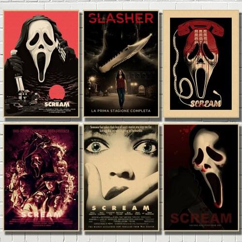 Scream Kraft Paper Poster Retro Wall art crafts sticker Living Room Paint Bar Cafe Free ship
