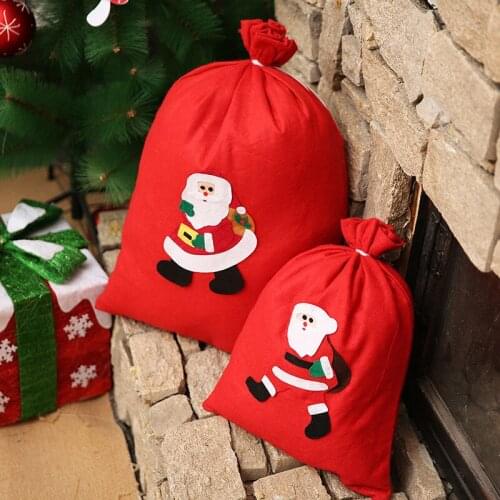Christmas Gift Bag Santa Backpack Nonwoven Gift Bag Hand Decal Bouquet Pocket Multi-size