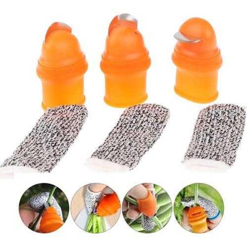 2pcs/set Silicone Thumb Knife Finger Knife Protector Vegetable Harvesting Knife Plant Blade Scissors Garden Tools New