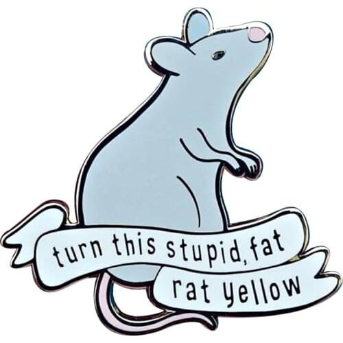 Scabbers Enamel Pin Ron Weasley "Stupid fat rat yellow" Magic Philosophers Stone Badge