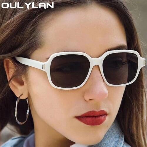 Oulylan Fashion Women Square Sunglasses 2021 Brand Design Oval Sun Glasses for Men Vintage Leopard Green Eyewear Shades UV400