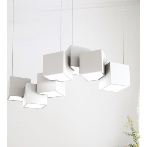 Modern Magic Cube Lustre Pendente Lights for Living Room Iron Bedroom Study Room Loft Decor Luminaire Suspendu Lighting Fixture