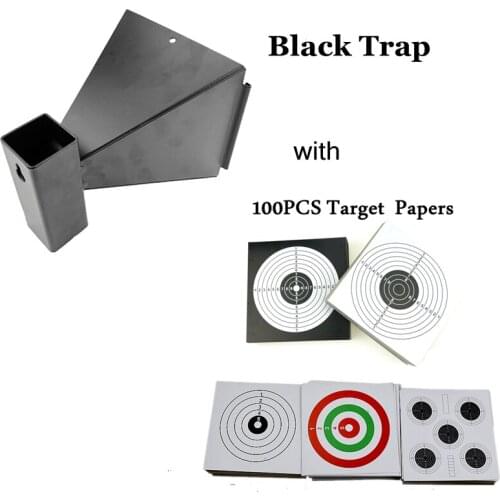 Tactical Shooting Pistol Target Metal Steel Wall-Mounted+ 100 Paper Targets for Airsoft Painballl Training