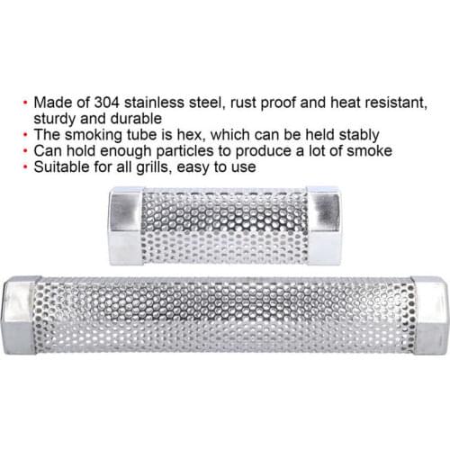 Smoker Tube 304 Stainless Steel Portable Hex Stable Barbecue Smoke Generator Pipe for Cold Hot Creative Desktop Ashtray