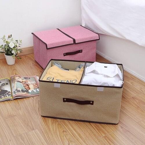 High Quality Cotton Linen Storage Box Double Cover Gift Large-capacity Simple Finishing Box Debris Organizers Storage Box Tools